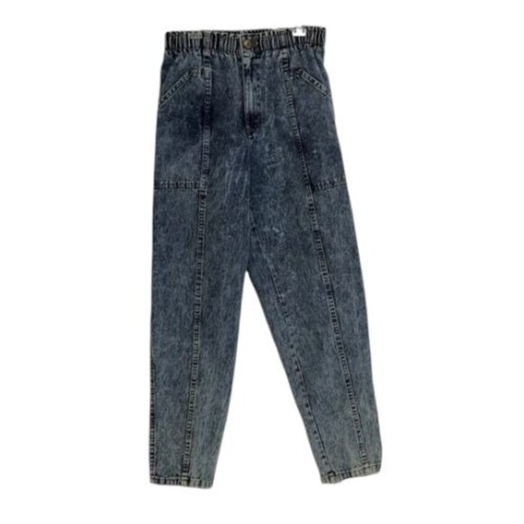 Vtg 80s Tapered Jeans Womens 12 Petite Cherokee Acid Wash Pleated High Waist USA - Picture 2 of 13